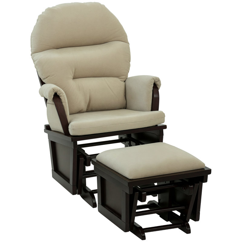 Fauteuil capitonné avec repose-pieds Dyanira, Suède crème