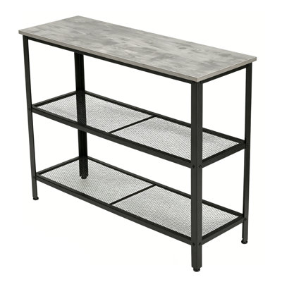 Industrial 40" Console Table for Living Room – 3-Tier Narrow Entryway Sofa Table with Storage Shelves, Metal Frame
