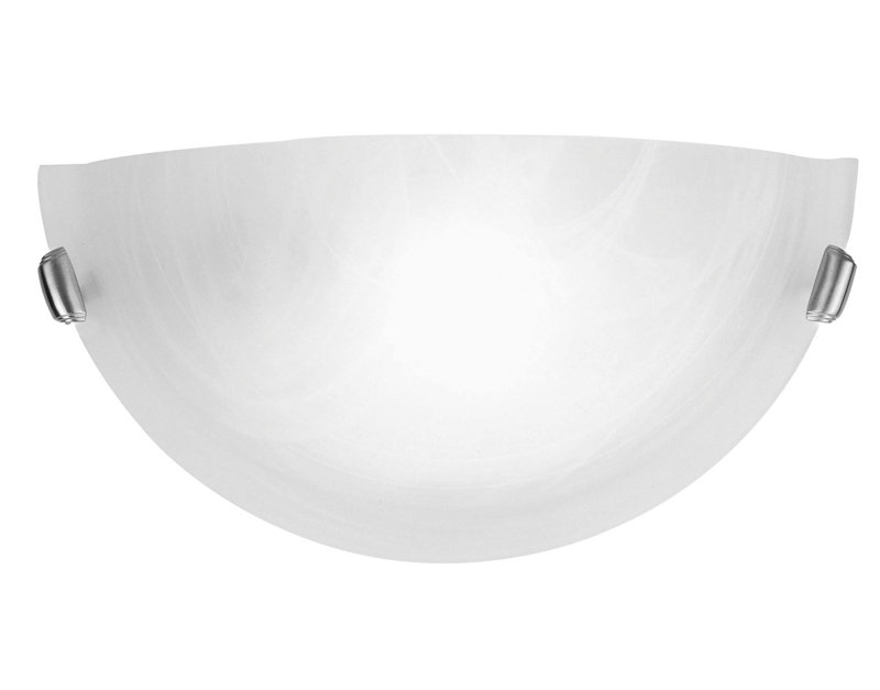 16 Brushed Nickel Wall Sconce: Elegant Single Light Fixture with Alabaster Glass Shade