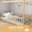 HOMCOM Toddler Bed Single Bed Frame House-Shaped for Boys and Girls Natural