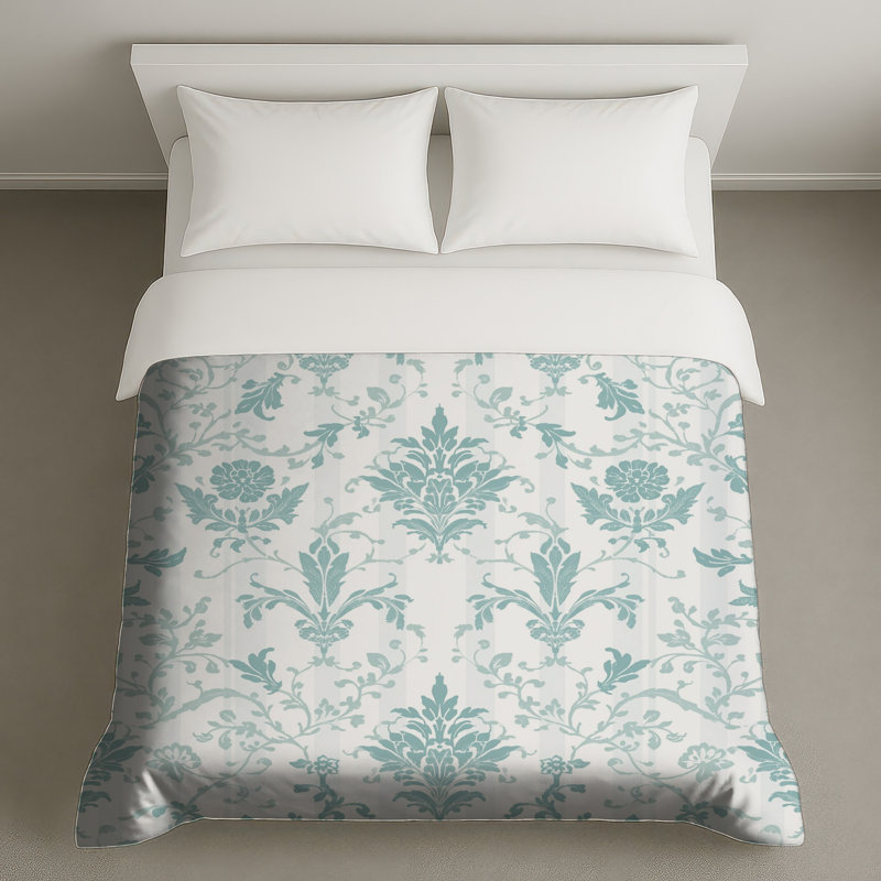 Housses de couette à motif floral damassé, Queen