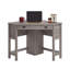 Bureau d'ordinateur de coin avec plateau coulissant pour clavier, finition brune