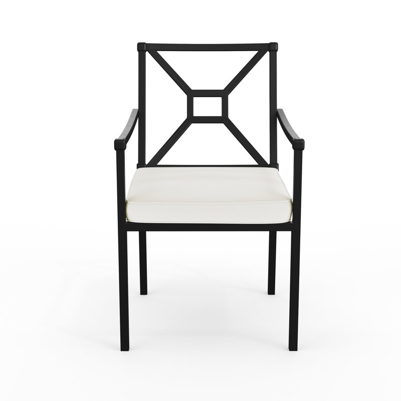 Fauteuil de patio empilable toutes saisons avec cadre en acier Martha Stewart Lily Pond