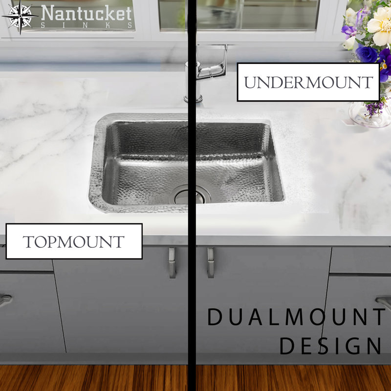 20" Dual Mount Single Basin Kitchen Sink, Stainless Steel