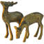 Midcentury Brass Deer, S/2