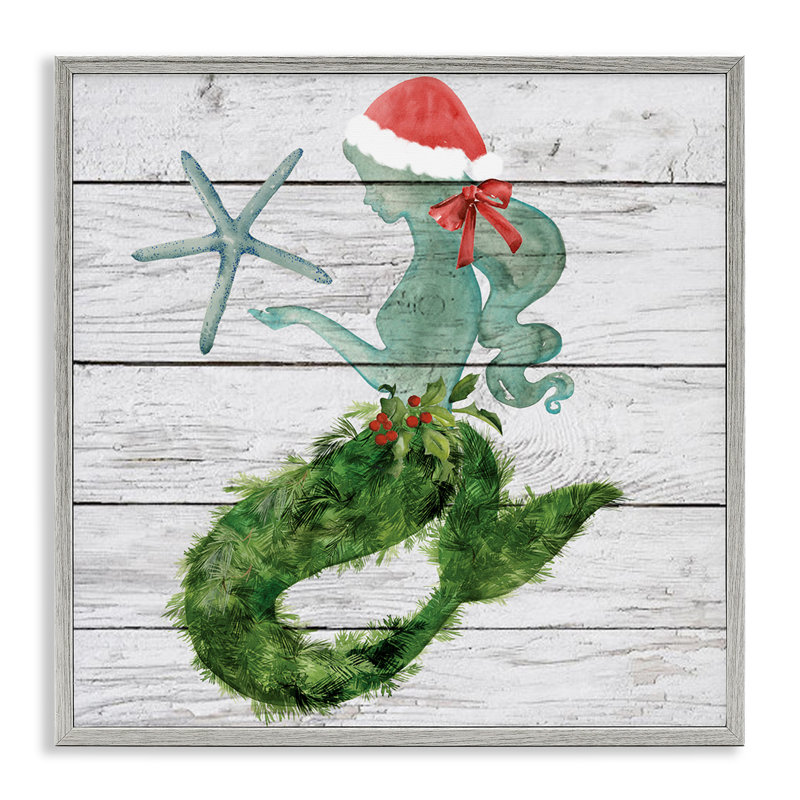 Pin de Noël sirène hivernale, Estampe numérique Farmhouse, H 12 po x l 12 po