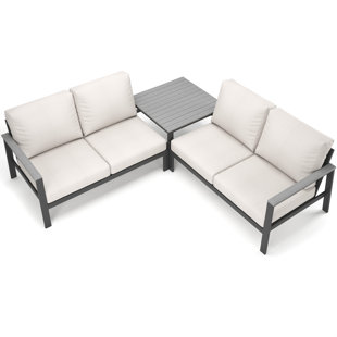 3 Piece Sectional Seating Group with Sunbrella Cushions
