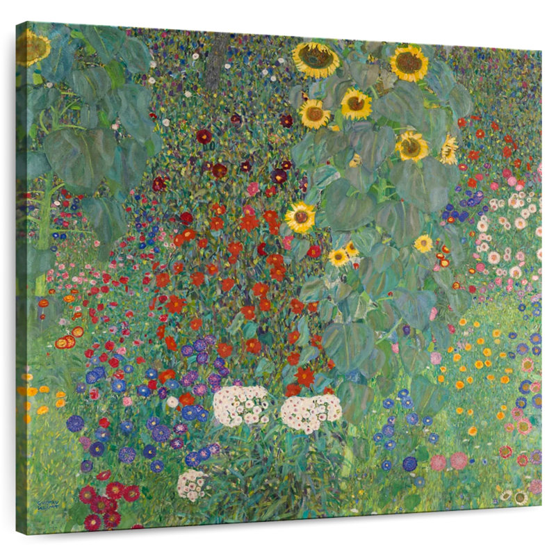 Harnek Farm Garden avec tournesols 1907, H 10 po x l 10 po
