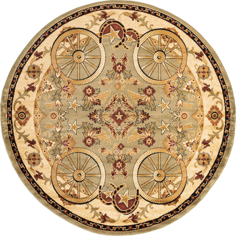 Athallia Oriental Indoor Rug, Round 7'10"