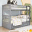 Lit superposé simple au-dessus d'un lit simple en bois avec design convertible et tiroirs de rangement-1253454083