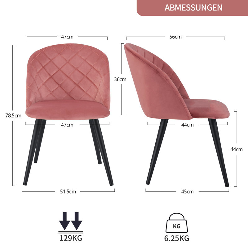Fairbanks Dining Chair, Dark Pink