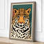 Leopard Portrait Geometric - Wrapped Canvas-999284444-999284450