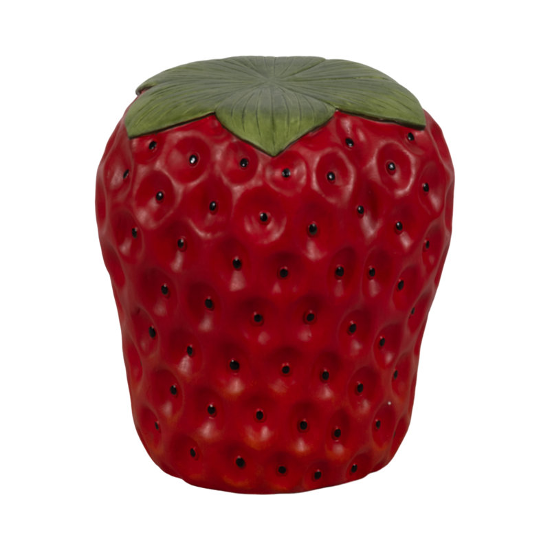 Sagebrook Home 17" Strawberry Garden Stool In Vibrant Red Polyresin