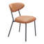 Ensemble de deux chaises d'appoint à dossier ouvert en similicuir brun et noir