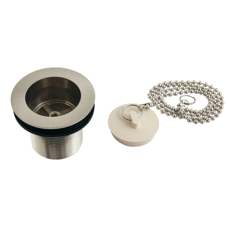 Chaîne et bouchon de baignoire, Nickel brossé