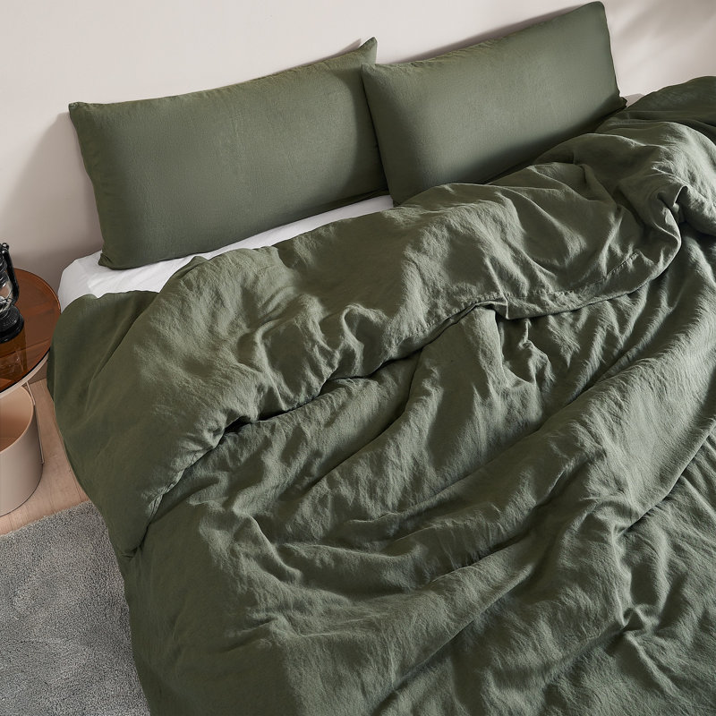 Housse de couette surdimensionnée en lin et viscose Belge, Housse de couette pour grand lit, Brun