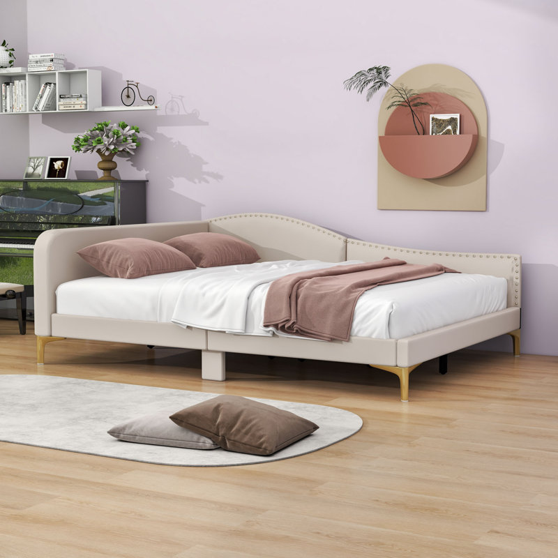 Pilning Upholstered Daybed, Full / Double, Beige