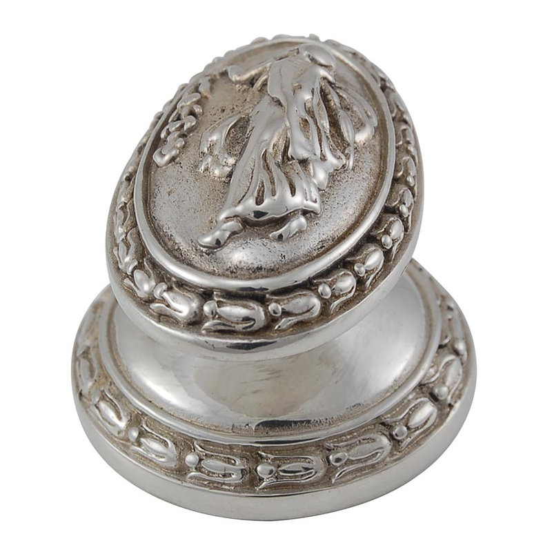 Sforza Oval Knob, Polished Silver