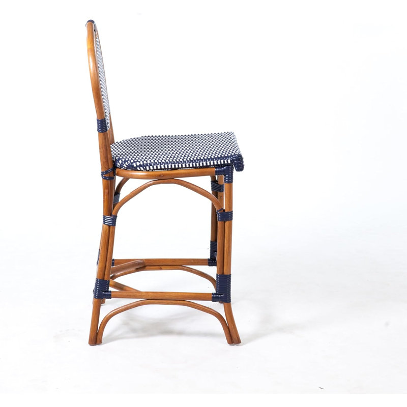 Tabouret de bar 26 po bleu marine et blanc Milano