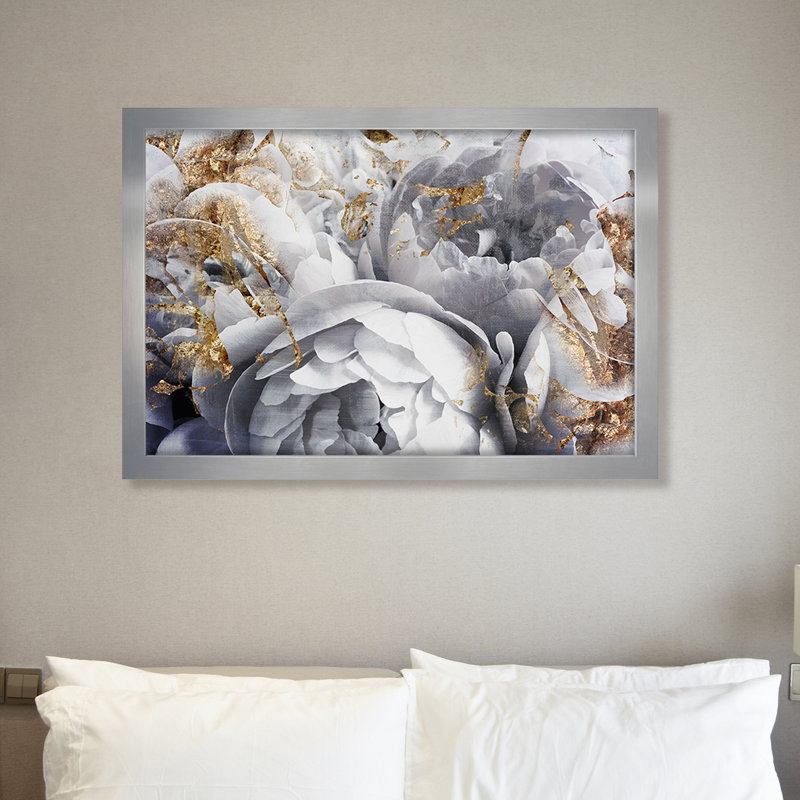 « son pivoine jardin fleuri et art botanique » - impression photographique toile enveloppée sur toile, 18" H x 26" W x 0.5" D