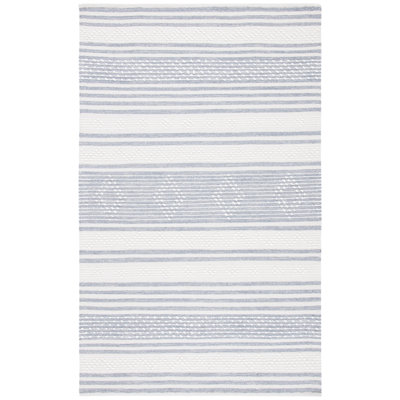 Adamsville Striped Hand-Woven Wool/Cotton Cream/Gray Area Rug