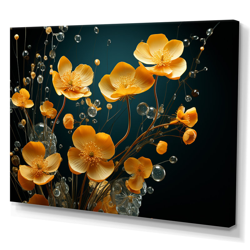 «Buttercups Collage Of Nature» sur toile, Toile tendue, H 34 po x l 44 po