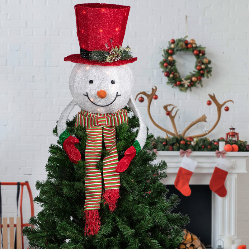21.5 in. Polyester Snowmen Shatterproof Tree Topper