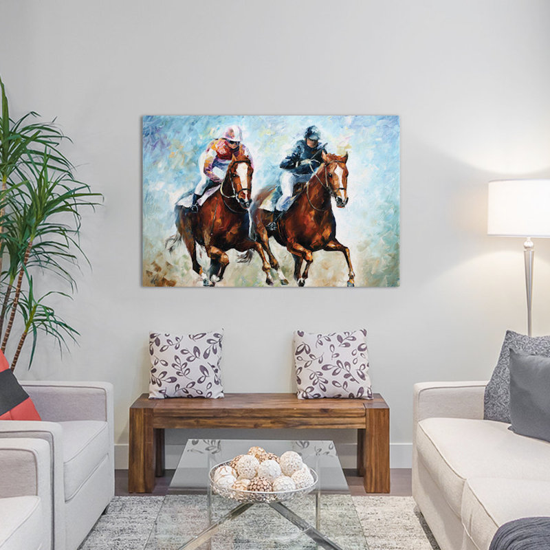 «Close Race», art mural sur toile tendue, H 26 po x l 40 po x P 1,5 po, Pas de tapis, Toile tendue