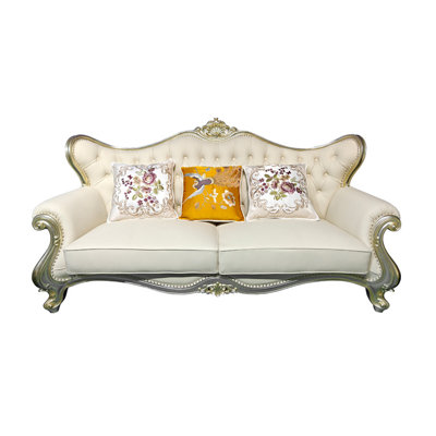 European Modern Light Luxury Leather Sofa 88.3'' Leather Sofa