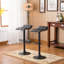 Tabouret de bar pivotant réglable en cuir reconstitué noir, ensemble de 2