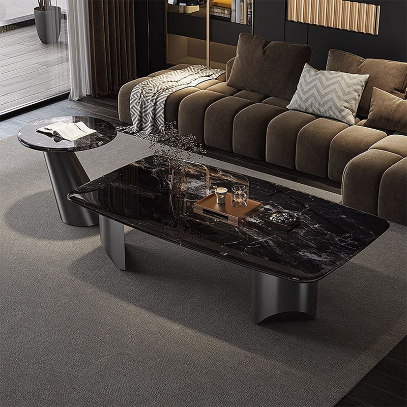 Table basse rectangulaire en pierre supercristalline, H 14,6 po x l 63 po x P 35,4 po