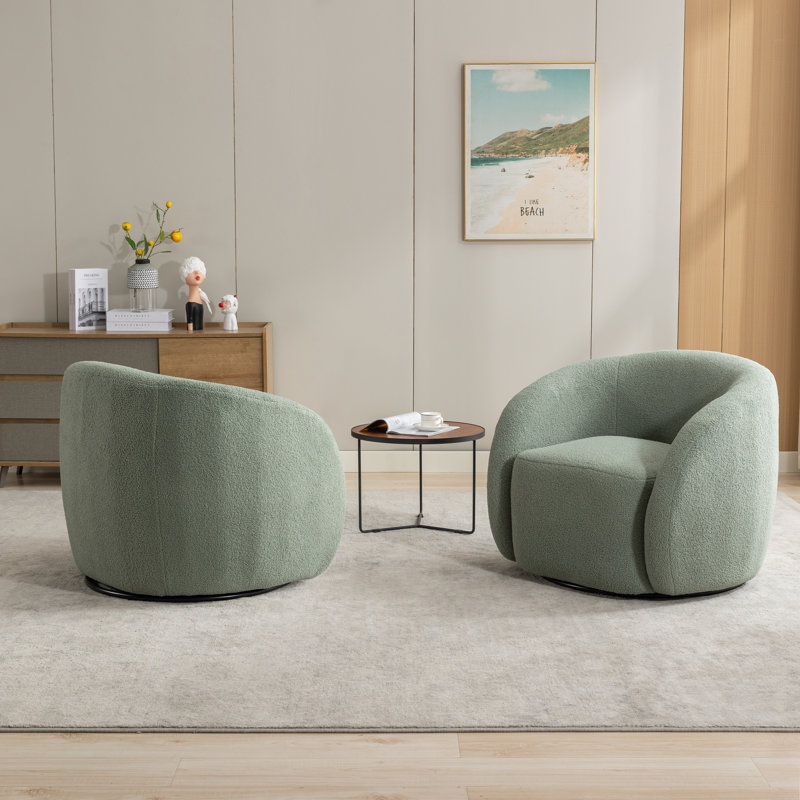 Fauteuil pivotant rembourré Katherline, Vert