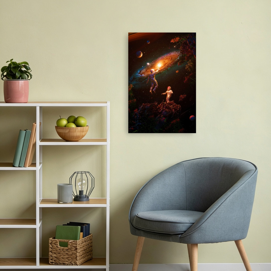 Astronauts Cosmic Leaf Surreal Abstract Contemporary Flower Nature Wall Art Print