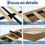 Base de lit en bois, lit plateforme en bois avec design cannelé, base de lit avec support d'étude, aucun sommier tapissier requis-1328041055-1328041025