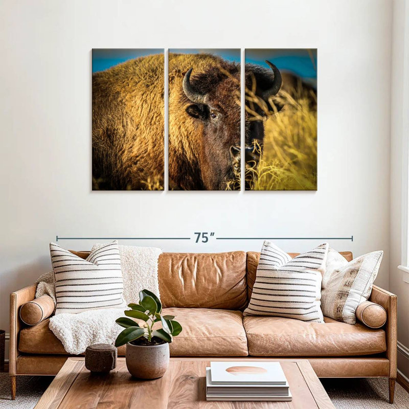 Buffle américain brouteur Brampt, H 36 po x l 57 po