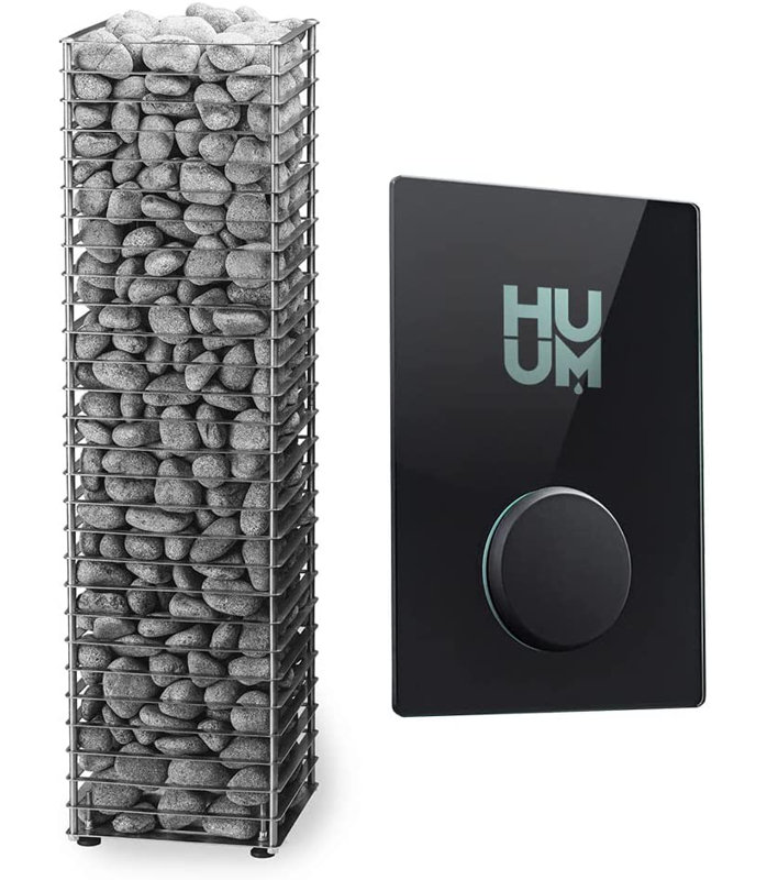 HUUM Cliff 6kW Sauna Heater with UKU WiFi Control, (Sauna Stones Included ), Black