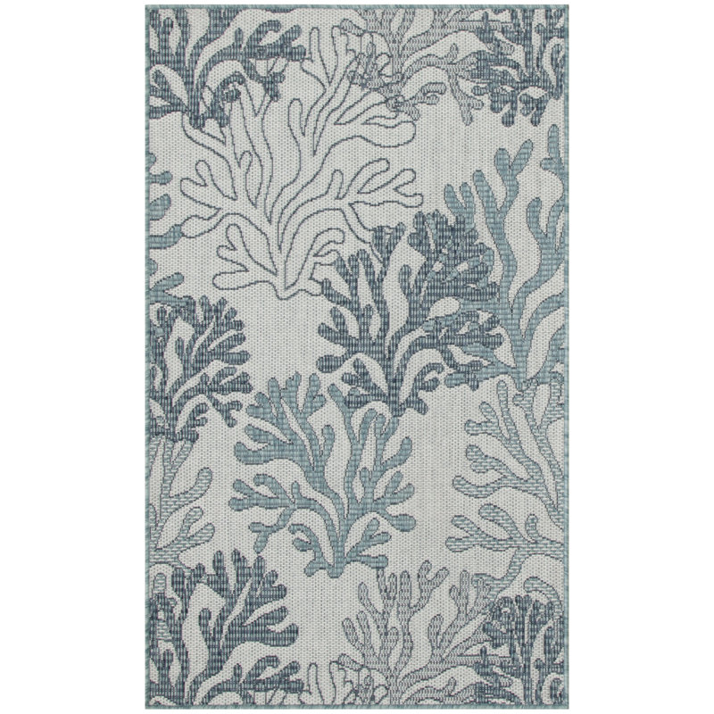 Alna Floral Indoor / Outdoor Rug, Rectangle 3' x 5'