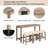 4-Piece Bar Table Set With Power Outlet, Dining Bar Table And Chairs Set,Bar Table Set With 3 Padded Stools For Living Room, Dining Room, Game Room-1060988223-1060988222