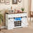 Wine Bar Cabinet w/LED Lights  Doors Coffee Station w/ Adjustable Shelves Racks-1739712373