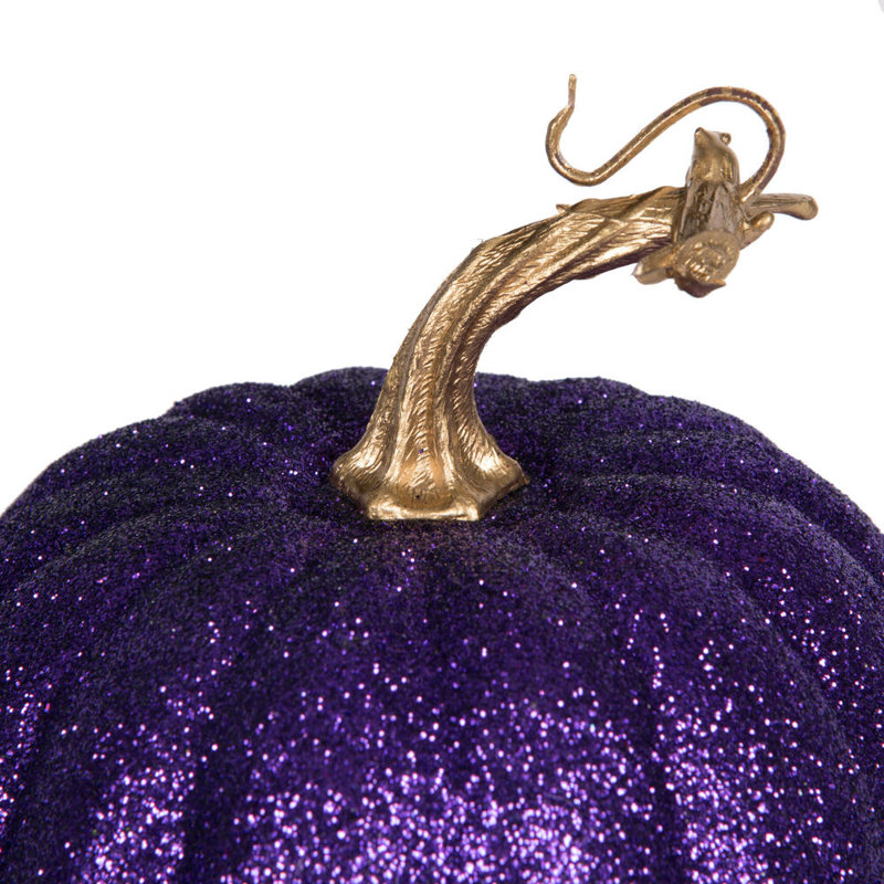 Ensemble de citrouilles scintillantes 8 po, Mauve