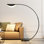 Lampe sur pied en arc 72 po, abat-jour en forme de feuille de lotus et base en métal