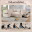 Canapé modulaire coulissant 107 po en forme de L avec sièges larges 107 po, repose-pieds avec rangement à mouvement libre, combinaison libre, canapé surdimensionné en chenille pour le salon et l’appartement, 2 couleurs