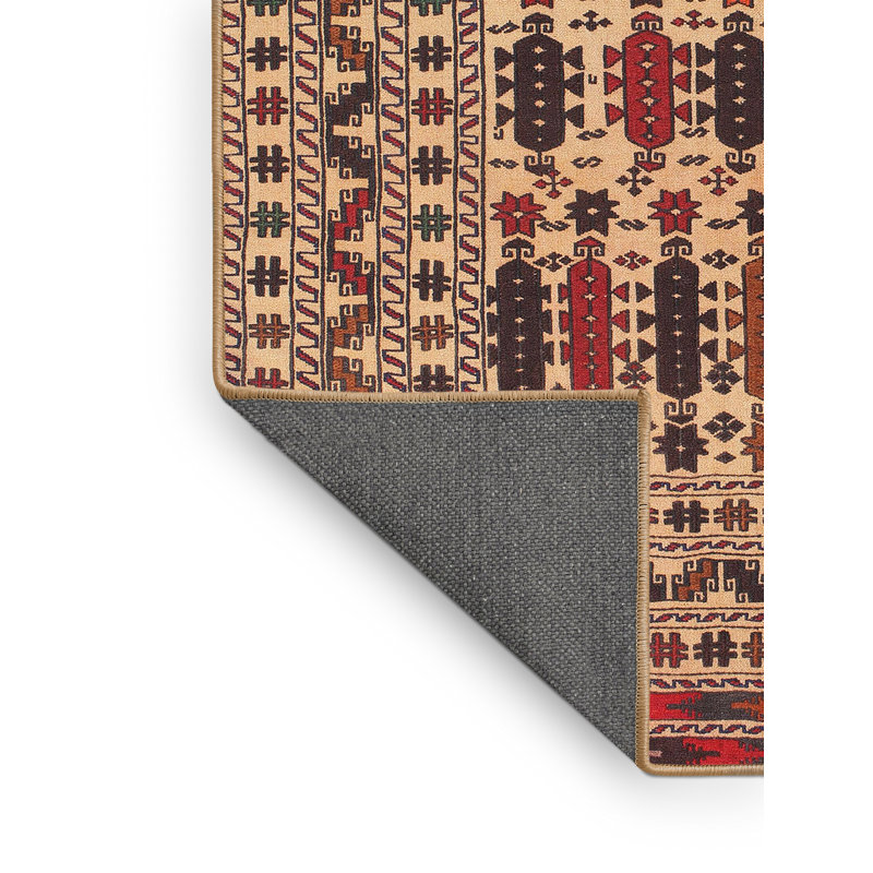 Tapis beige Southwestern, Rectangle 4 pi x 6 pi