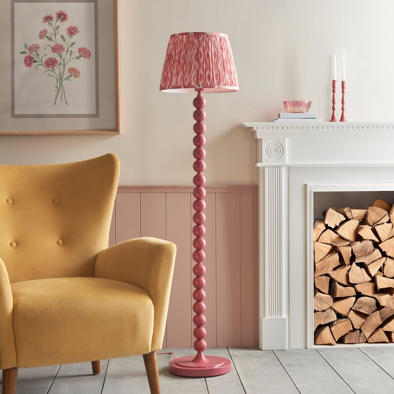 Higgledy 153.2cm Gloss Traditional Floor Lamp, Coral Pink