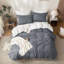Ensemble de housse de couette 100% coton lavé Solayne avec texture de faux chanvre, couleur unie, fermeture à glissière et attaches de coin-111685185-111685165