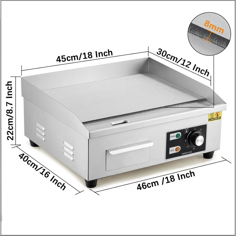 Stainless Steel Griddle, 30.5cm x 45.7cm