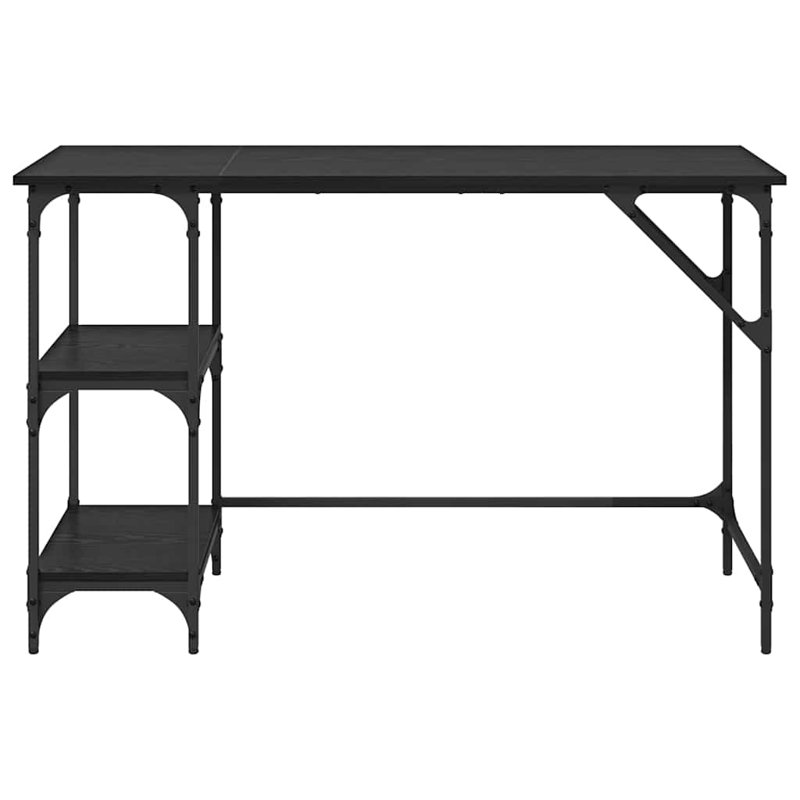 Metal Base Computer Desk, Black Oak