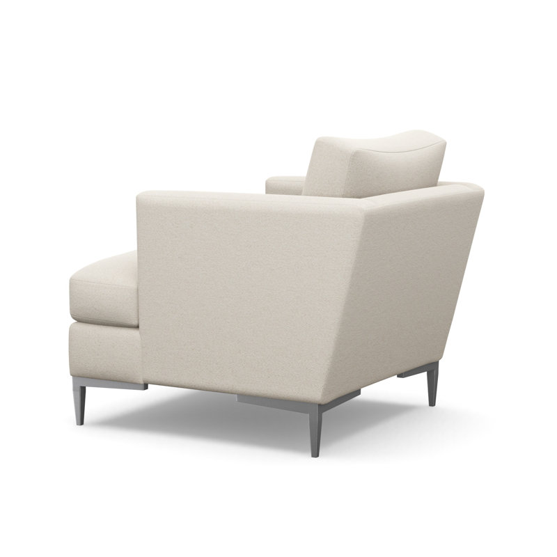 Aiden Accent Chair, Polished Stainless, Fleecy Vanilla (Performance fabric) 1351-92