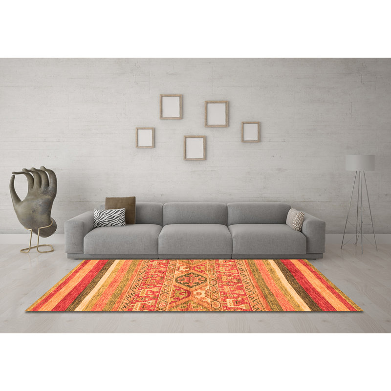 Malaine Performance Striped Indoor Rug, Square 4'