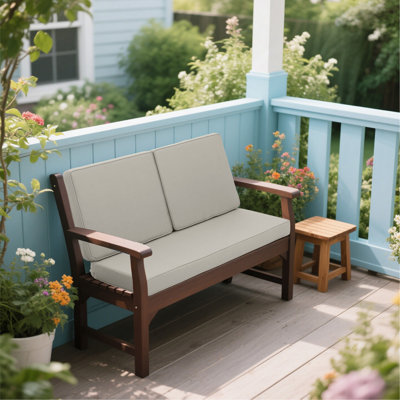 Ensemble de coussins de causeuse d'extérieur imperméables 3 pièces (48 po x 24 po), housse amovible à fermeture à glissière avec attaches pour banc de patio, beige